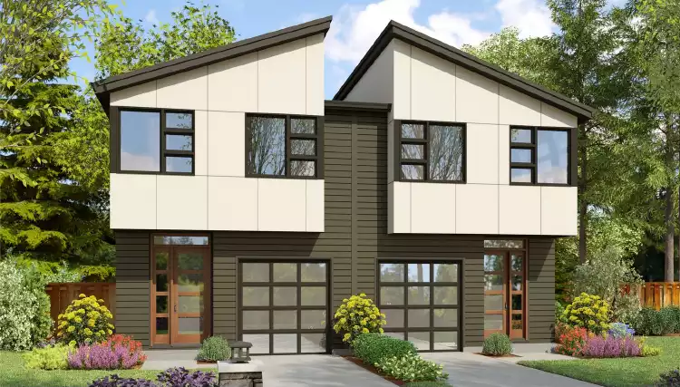 image of duplex house plan 2374