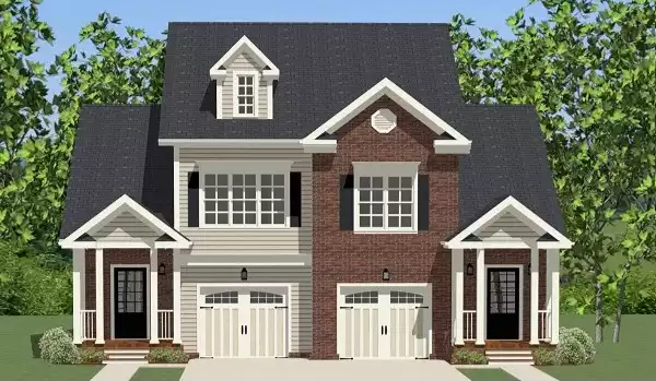 image of duplex house plan 9230