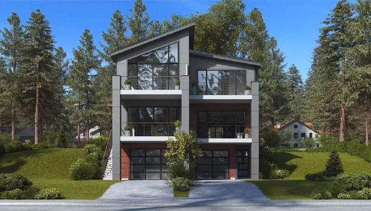 image of duplex house plan 8742