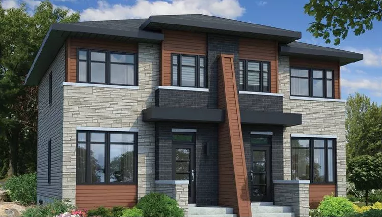 image of duplex house plan 9889